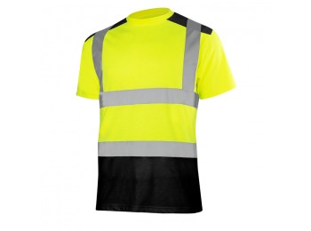 KOSZULKA ODBLASKOWA T-REF 2 YELLOW / BLACK 175 G/M2 - TANIA !