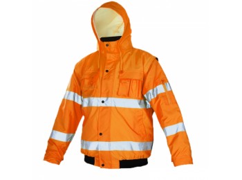 KFLASH SHORT POMARAŃCZOWA -  KURTKA ODBLASKOWA OSTRZEGAWCZA ZIMOWA 