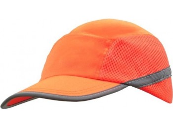 CZAPKA ODBLASKOWA POMARAŃCZOWA - Z ODDYCHAJĄCEGO MATRIAŁU