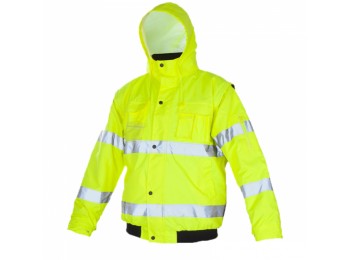 KFLASH SHORT ŻÓŁTA -  KURTKA ODBLASKOWA OSTRZEGAWCZA ZIMOWA 